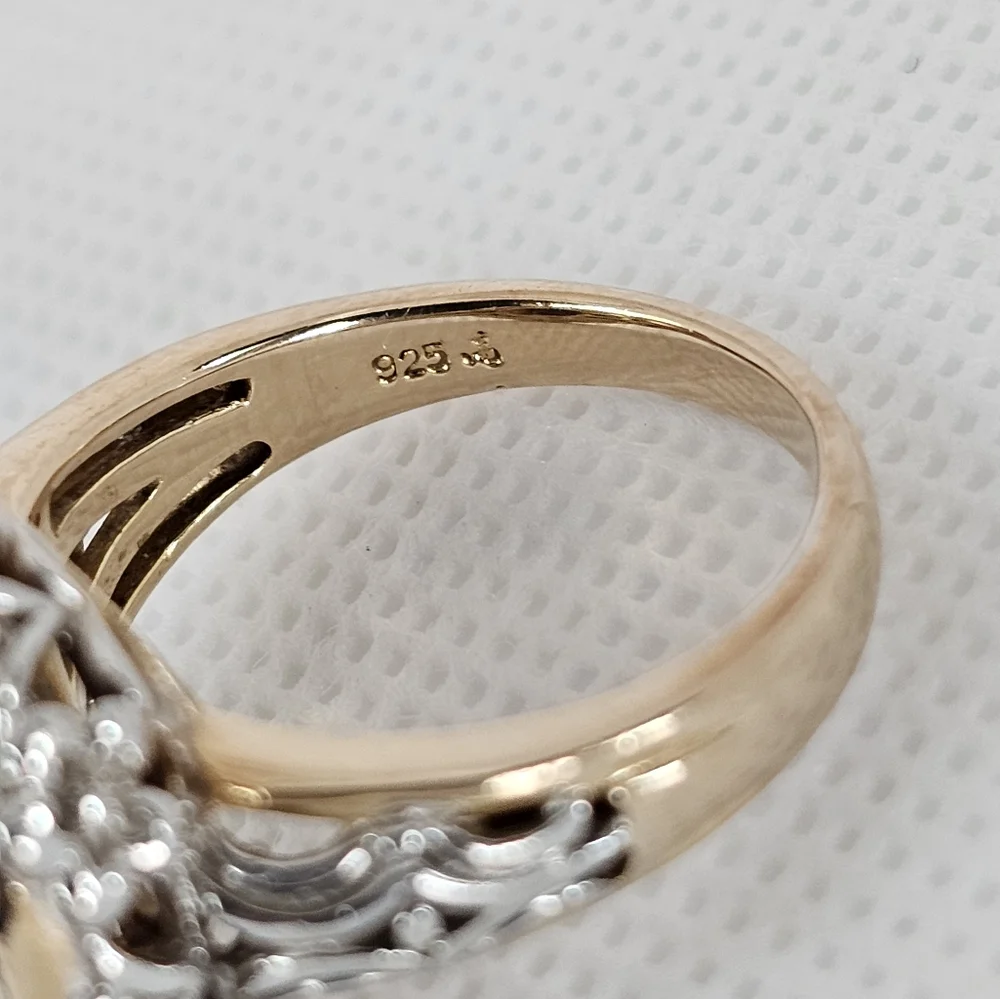 Genuine Iolite & Topaz Victoria Wieck Ring In 18k over Sterling Silver Sz 8 - Picture 5 of 7